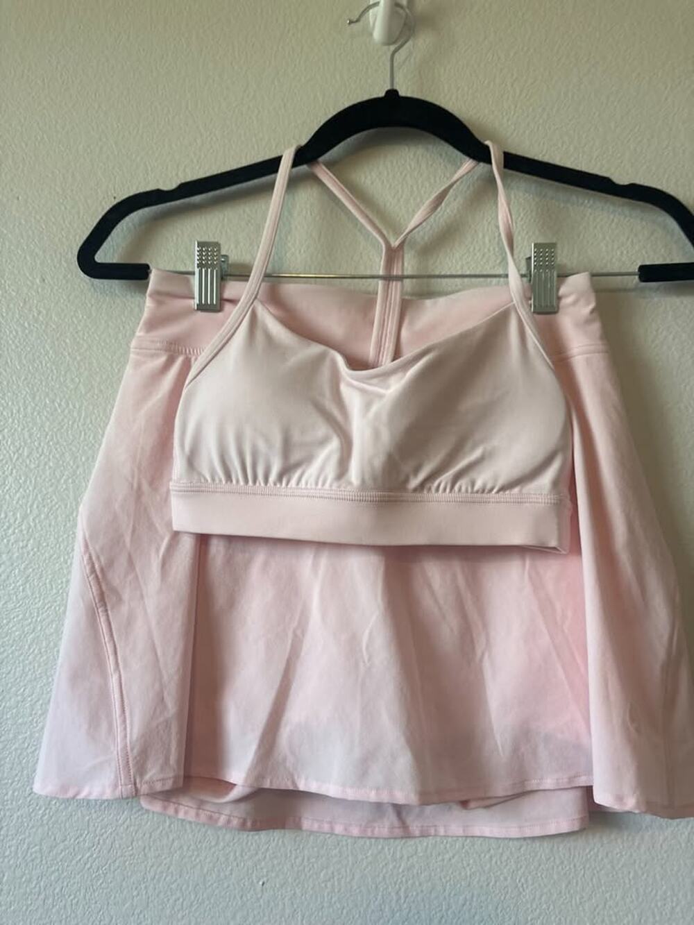 Lululemon Light Pink Bra Top + Flared Skirt Set - Size 4